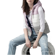 Fashion women's vests & waistcoats warm gear contrast color design quilted padding vest